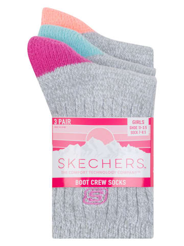 Skechers 3er-Set: Socken in Grau/ Bunt
