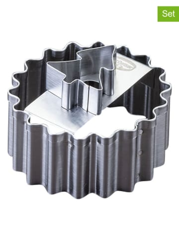 Dr. Oetker 2-delige set: roestvrijstalen uitsteekvormen "Weihnachtsbaum" - Ø 5,5 cm