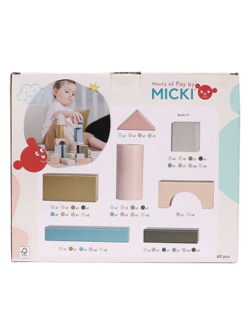 Micki 60-delige set: houten bouwstenen - vanaf 5 maanden