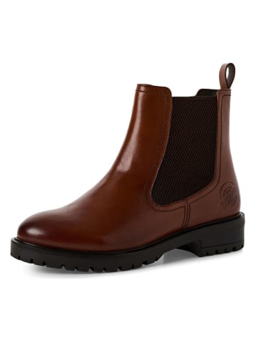s.Oliver Leder-Boots in Hellbraun