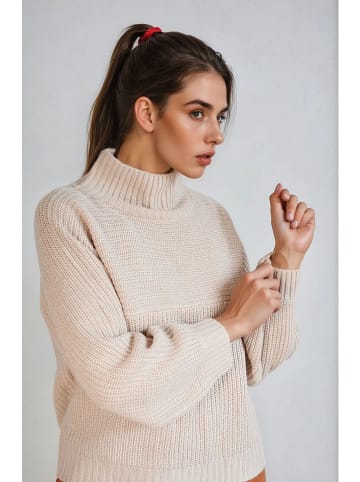 Monki Sweter w kolorze beżowym