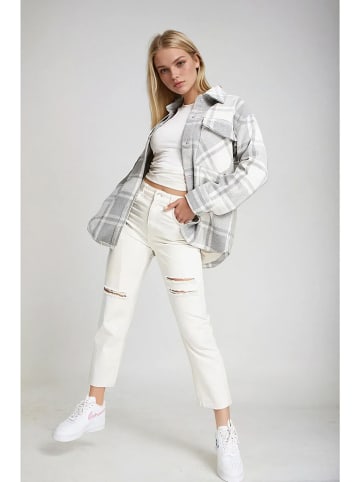 Monki Hemdjacke in Hellgrau/ Weiß