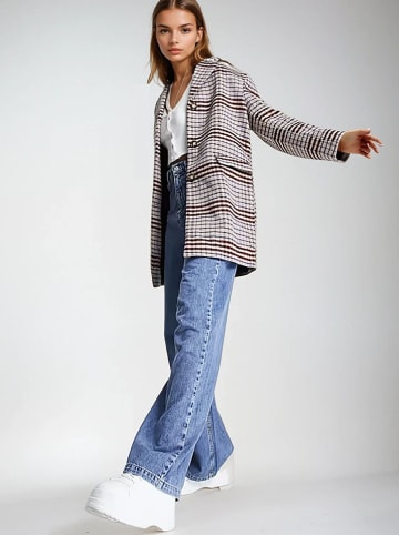 Monki Blazer in Dunkelbraun/ Creme