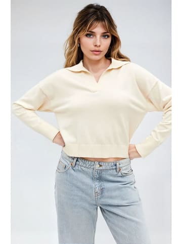 Monki Sweter w kolorze kremowym