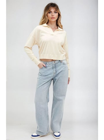 Monki Sweter w kolorze kremowym