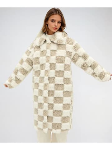 Monki Teddymantel in Beige/ Creme