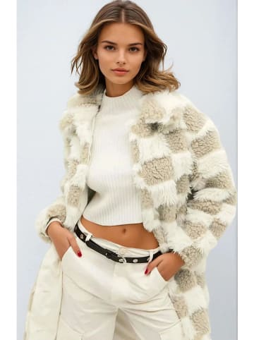Monki Teddymantel in Beige/ Creme