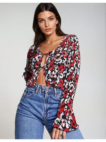 Monki Blouse zwart/rood/wit