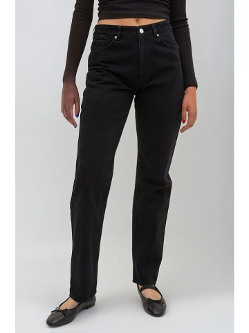 Monki Spijkerbroek - tapered fit - zwart