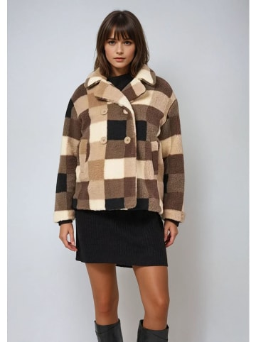 Monki Teddyjacke in Beige/ Braun
