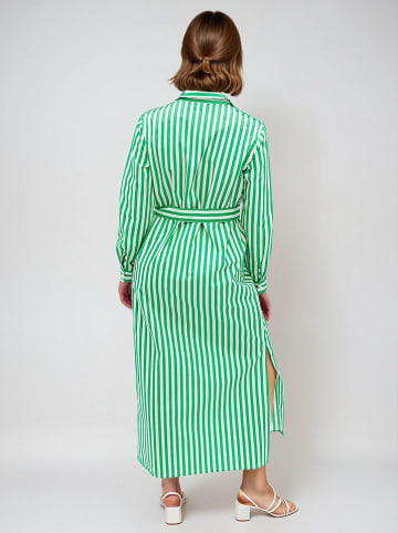 Monki Kleid in Grün/ Weiß