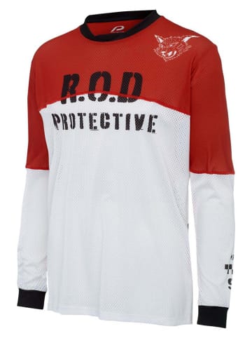 Protective Functionele longsleeve "Monster Mash" wit/rood