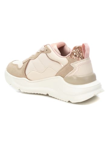 Xti Sneakersy w kolorze beżowo-kremowo-jasnoróżowym