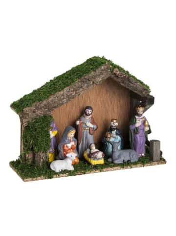 AM-Design Dekoracja w kolorze jasnobrązowym ze wzorem - 30 x 20 x 10 cm