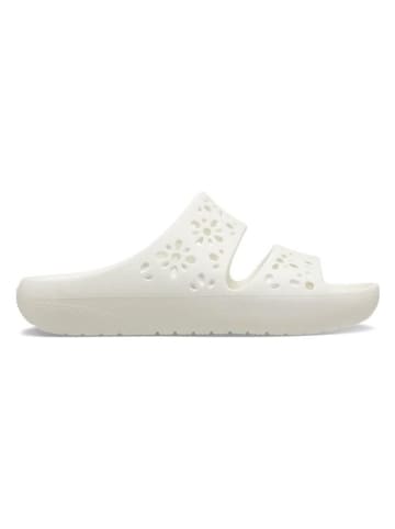 Crocs Pantoletten "Classic Floral" in Weiß