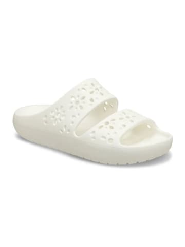 Crocs Pantoletten "Classic Floral" in Weiß
