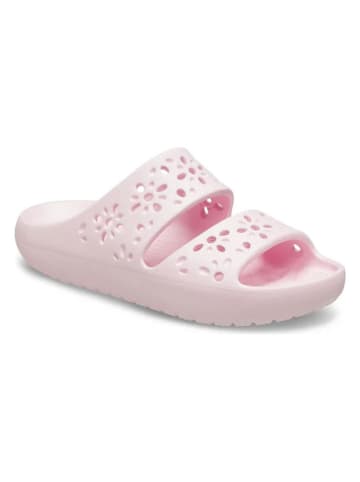 Crocs Klapki "Classic Floral" w kolorze jasnoróżowym