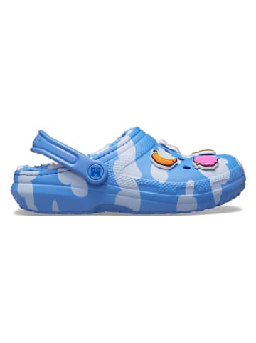 Crocs Chodaki "Happy Socks X Crocs Classic" w kolorze niebiesko-białym ze wzorem