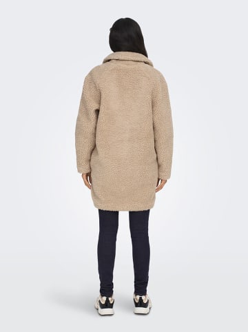ONLY Płaszcz pluszowy "ONLNEWAURELIA Sherpa Coat" w kolorze beżowym