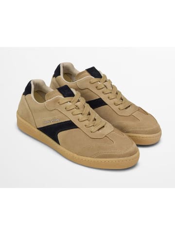 Marc O'Polo Shoes Skórzane sneakersy "Court" w kolorze czarno-beżowym