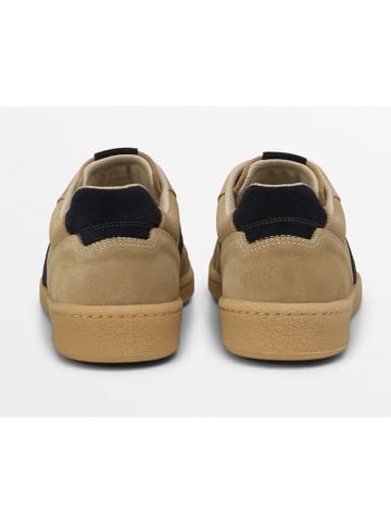 Marc O'Polo Shoes Skórzane sneakersy "Court" w kolorze czarno-beżowym