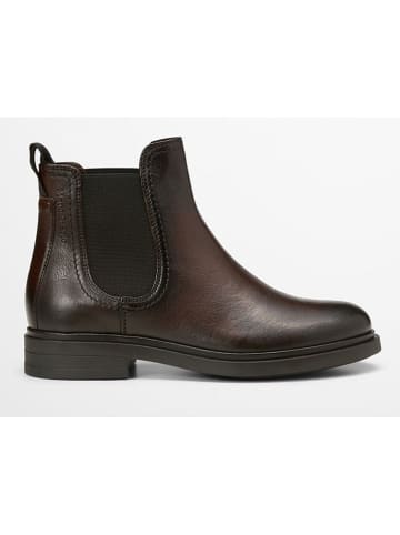 Marc O'Polo Shoes Skórzane sztyblety "Paula" w kolorze brązowym