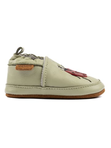 mikk-line Skórzane buty w kolorze zielonym do nauki chodzenia