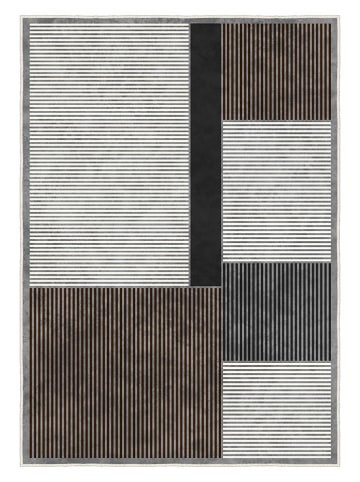 CARPET DIEM Kurzflor-Teppich in Grau/ Braun