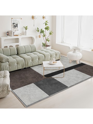 CARPET DIEM Kurzflor-Teppich in Grau/ Braun