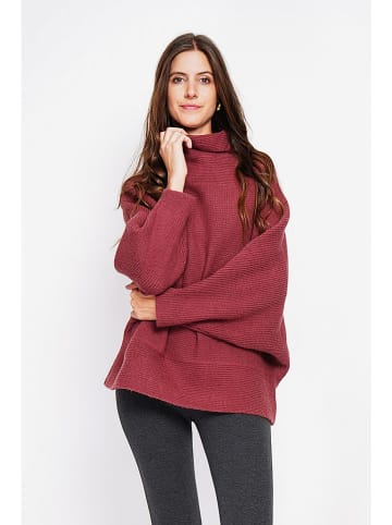 ASSUILI Sweter w kolorze bordowym