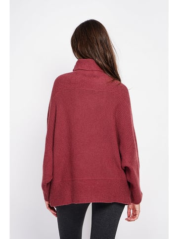ASSUILI Sweter w kolorze bordowym