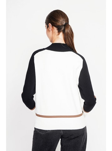 ASSUILI Sweter w kolorze biało-czarno-karmelowym