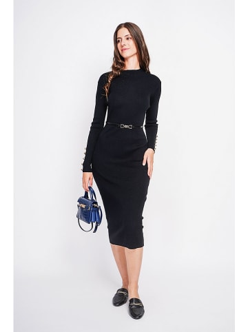 ASSUILI Strickkleid in Schwarz