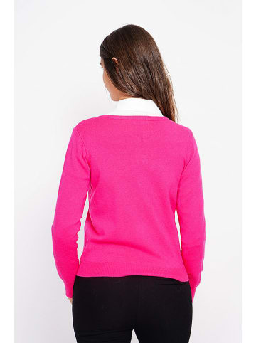 ASSUILI Cardigan in Fuchsia