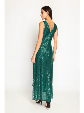 ASSUILI Paillettenkleid in Grün