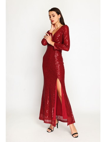 ASSUILI Paillettenkleid in Bordeaux