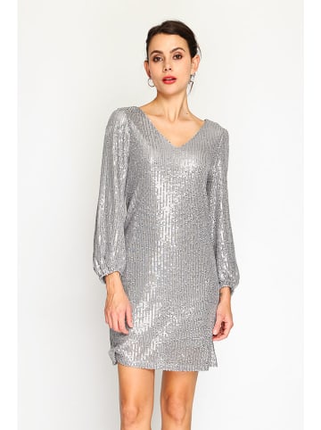 ASSUILI Paillettenkleid in Silber