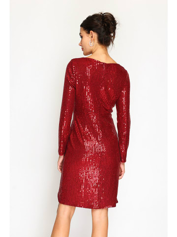 ASSUILI Paillettenkleid in Bordeaux
