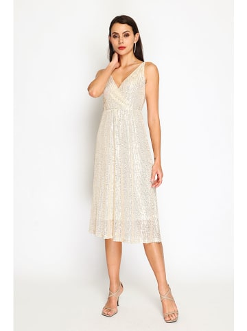 ASSUILI Paillettenkleid in Beige