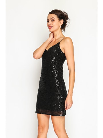ASSUILI Paillettenkleid in Schwarz