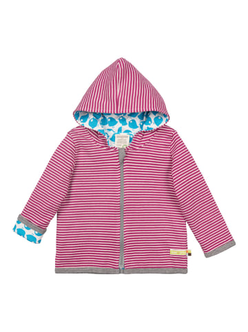 loud + proud Wende-Sweatjacke in Hellblau/ Weiß/ Lila