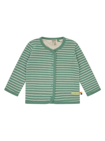 loud + proud Wende-Cardigan in Creme/ Grün