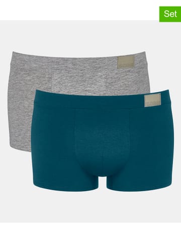 Sloggi 2er-Set: Boxershorts in Grau/ Blau