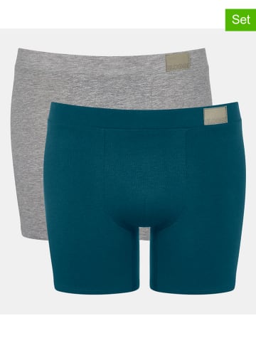 Sloggi 2er-Set: Boxershorts in Grau/ Blau
