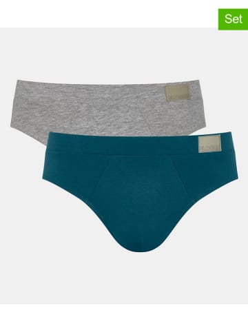 Sloggi 2er-Set: Slips in Grau/ Blau