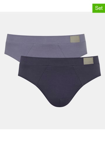Sloggi 2-delige set: slips grijs/donkerblauw