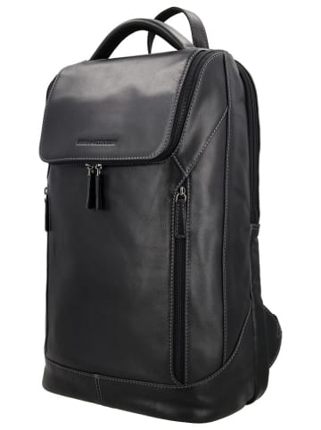 HIDE & STITCHES Rucksack "Japura" in Schwarz - (B)29 x (H)46 x (T)14 cm