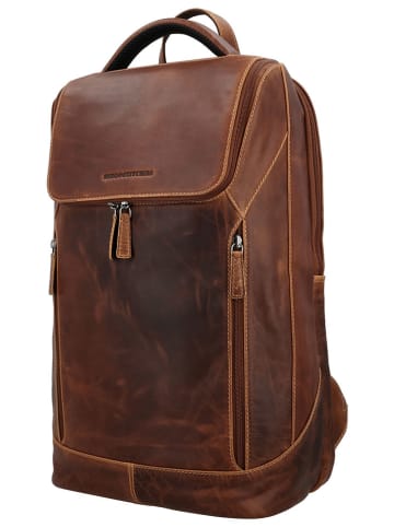 HIDE & STITCHES Rucksack "Japura" in Hellbraun - (B)29 x (H)46 x (T)14 cm