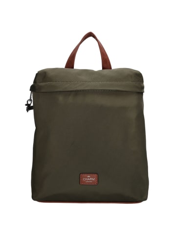 Charm Plecak "Buckingham" w kolorze zielonym - 26,5 x 29 x 7,5 cm