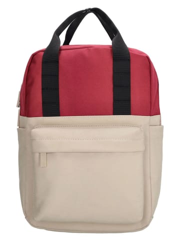 Beagles Rugzak "Bando" rood/beige - (B)22,5 x (H)33 x (D)9 cm